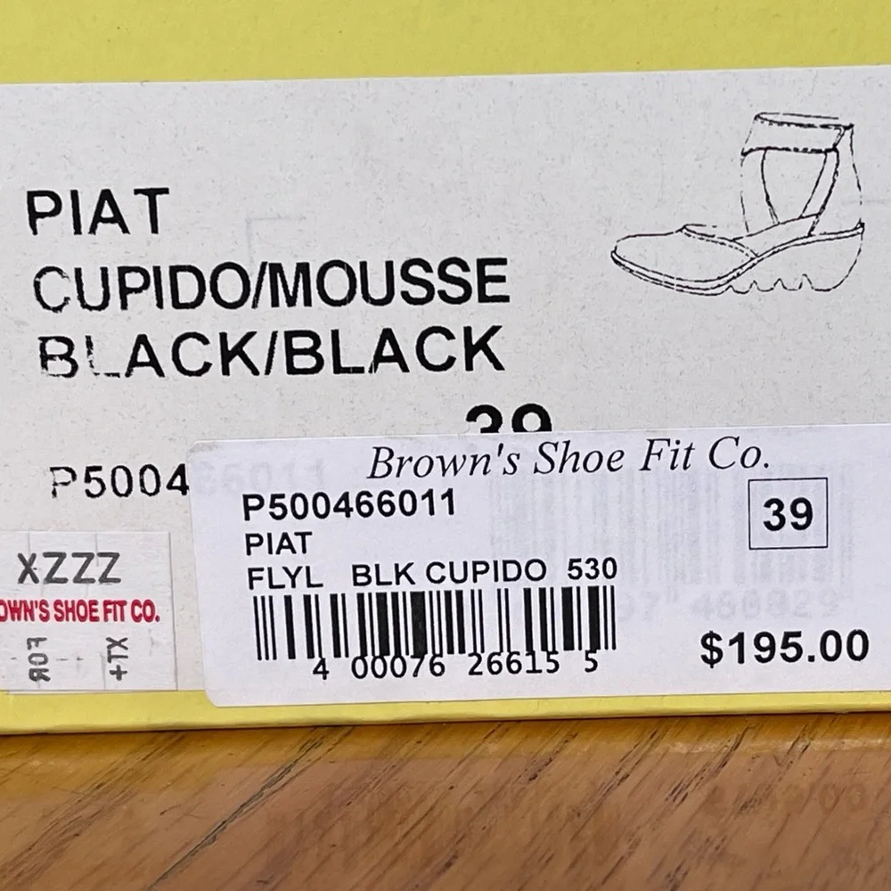 FLY LONDON PIA T Cupido/Mousse Black ankle strap shoe, women’s size 39 - Picture 2 of 10